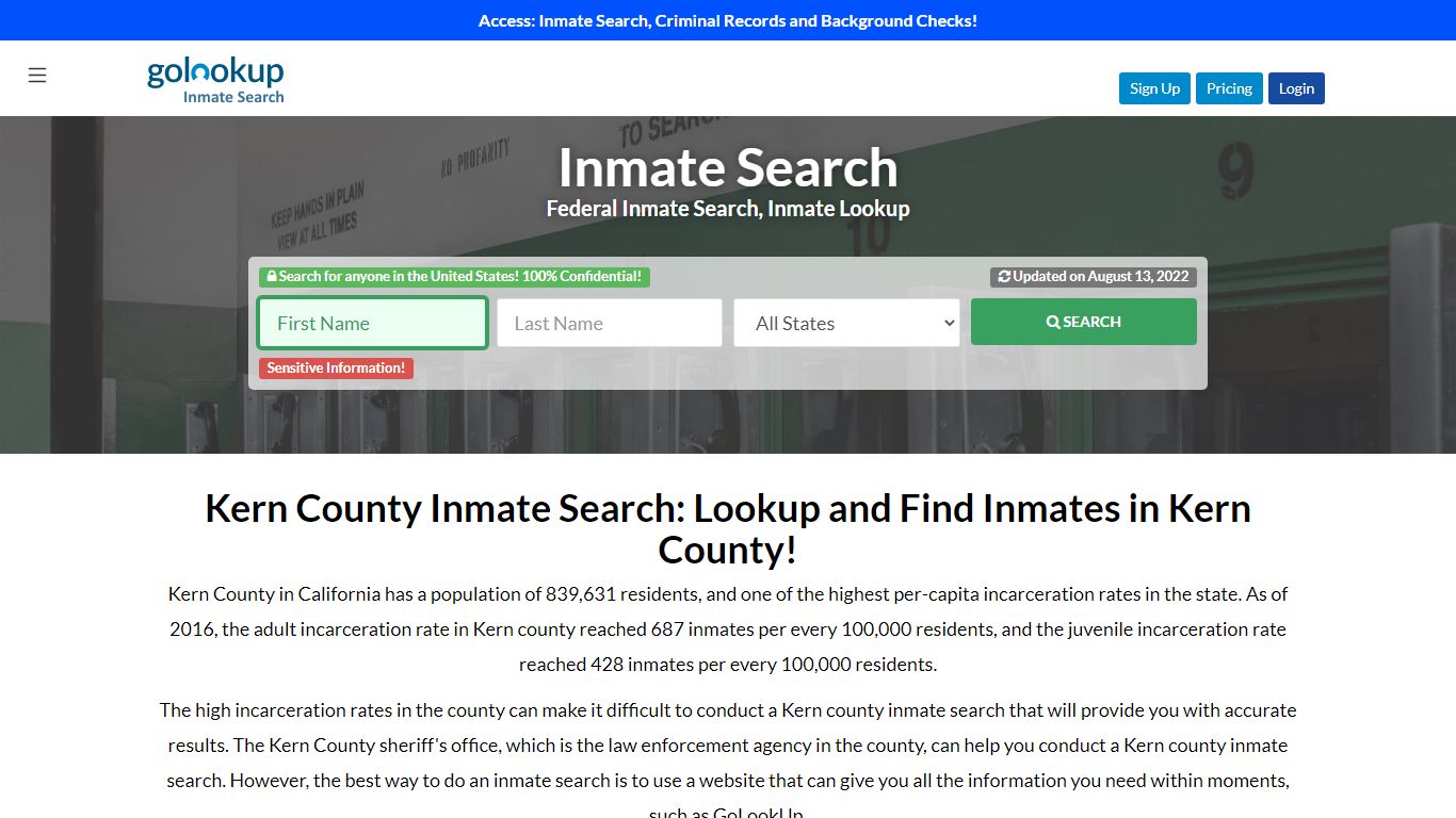 Kern County Inmate Search, Kern Country Sheriff Inmate,