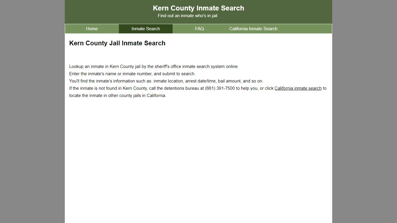 Kern County Jail Inmate Search